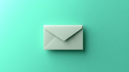 Minimalist White Envelope on Gradient Green Background for Communication Email and Message Co