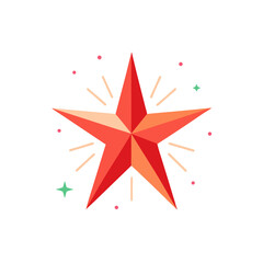 red star on white background