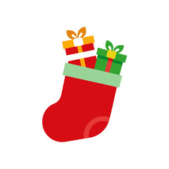 christmas sock isolated on white