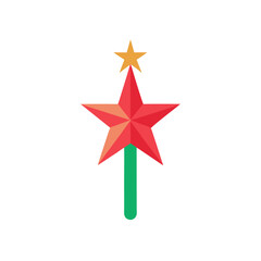 red star on white background