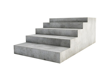Concrete stairs on an isolated transparent or white background