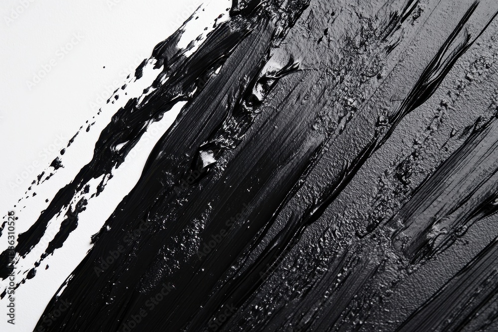 Poster bold black paint spreads across a white canvas creating a striking contrast during an artistic sessi