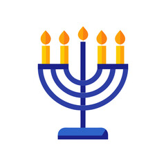 hanukkah menorah with candles