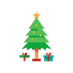 christmas tree with gift boxes