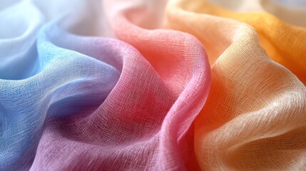 Soft, colorful fabric with ombre effect.