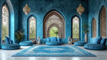 Serene Blue Moroccan Interior Design