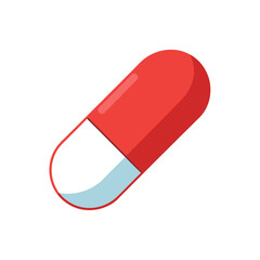 red pill isolated on white background