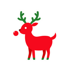christmas reindeer with red ribbon