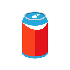 red soda can isolated on white