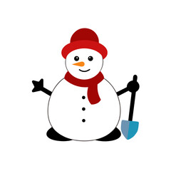 snowman with a broom