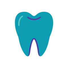 tooth icon on blue