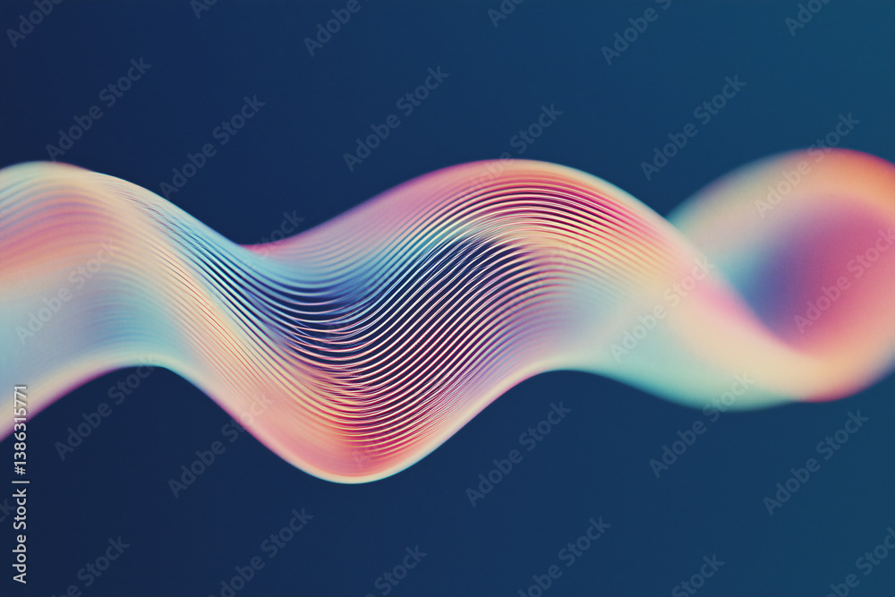 Aufkleber abstract colorful wave: a mesmerizing 3d rendering showcases a vibrant, flowing wave with intricate 