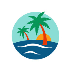 Fototapeta premium tropical island vector illustration