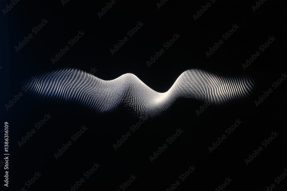Poster abstract waveform: an artistic display of a flowing waveform with smooth, dynamic curves against a d