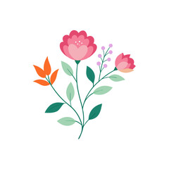 vector illustration of pink rose