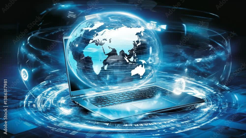 Poster global data connection through technology and innovation generative ai