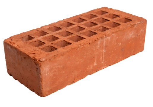 Chocolate brick-shaped desserts isolated on white background