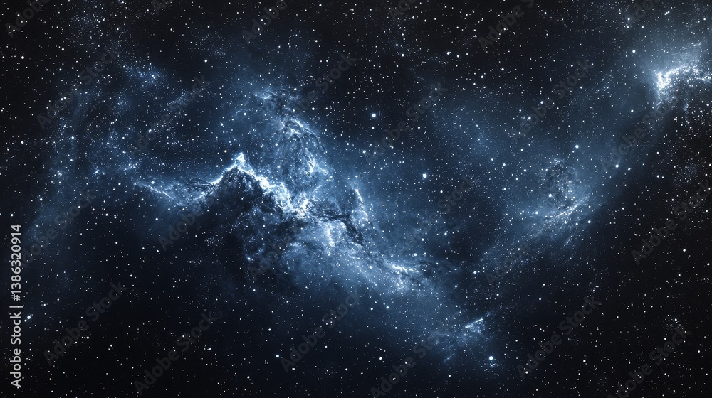 Wall mural majestic cosmic starfield with nebula and galaxies in deep space