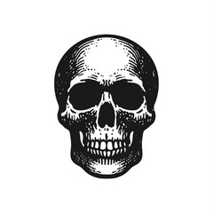 vintage hand drawing vector silhouette of skull	
