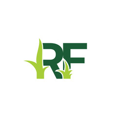 Initials Letters RF with Grass Logo Vector 001