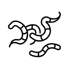 Obraz premium Composting Worms Illustrations in Simple Linear Style 