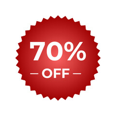 70 percent off discount circle red vector
Vector icon discount, promotion, sale circle