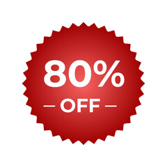 80 percent off discount circle red vector
Vector icon discount, promotion, sale circle
