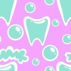 Medicine seamless teeth pattern for wrapping paper and fabrics and linens