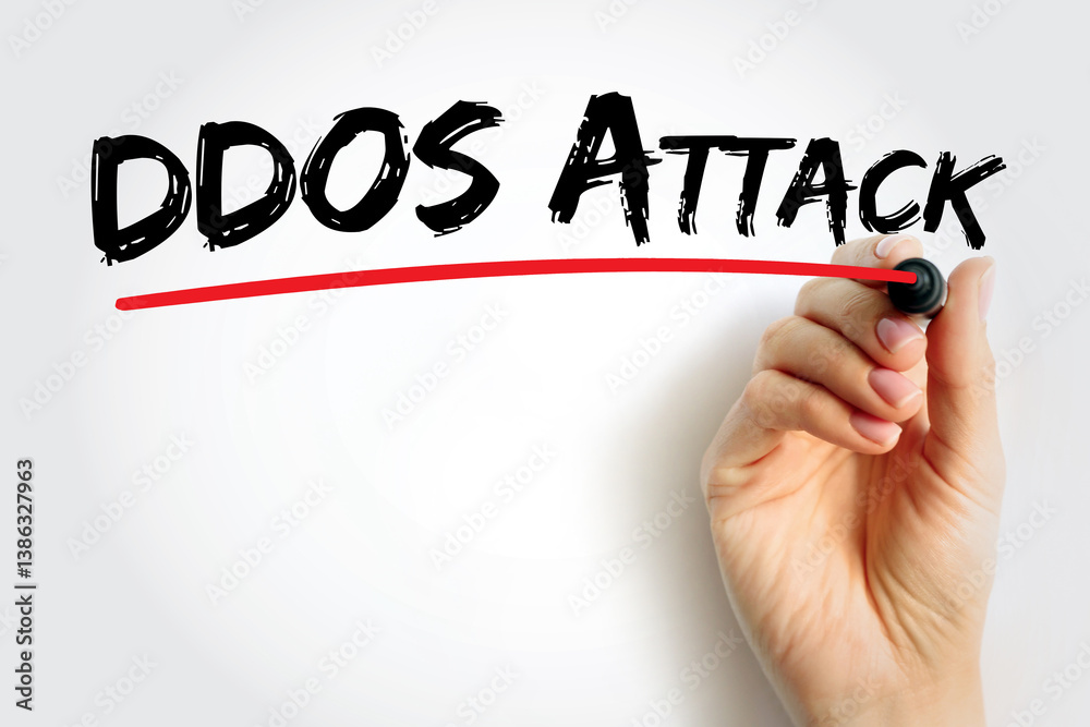 Poster ddos attack occurs when multiple machines are operating together to attack one target, internet conc