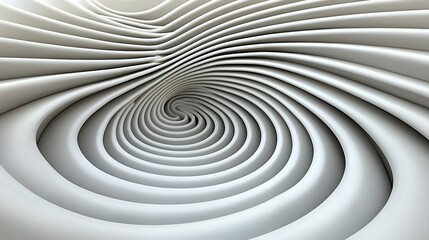 Obraz premium Abstract Swirling White 3D Shapes Vortex
