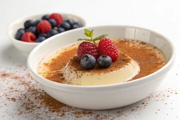 Milk pudding with berries
