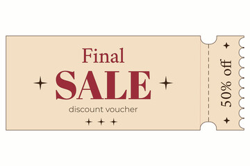 final sale, discount voucher, 50% off, sale, shopping, coupon, voucher, sample, template, background