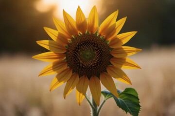 Obraz premium Majestic Sunflower at Sunset A Symbol of Summer and Hope