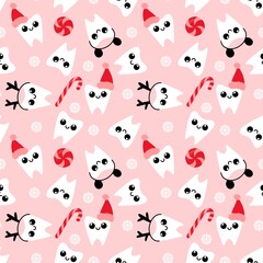 Medicine seamless teeth Christmas pattern for wrapping paper and fabrics and linens