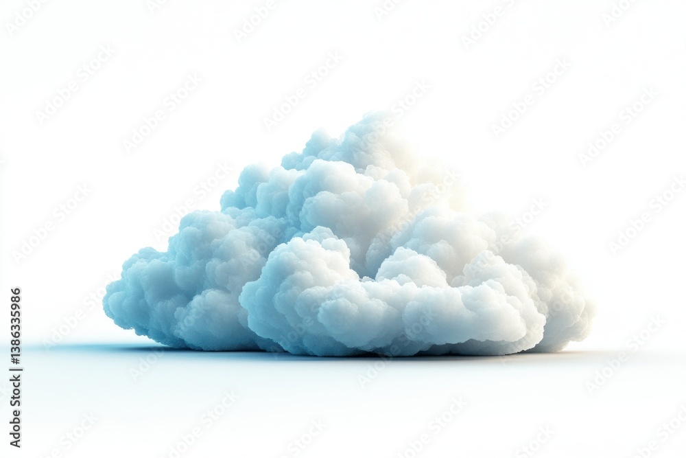 Aufkleber fluffy white clouds softly scattered across a bright blue sky during midday creating a serene and tr