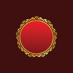 Decorated Islamic round frame vector 