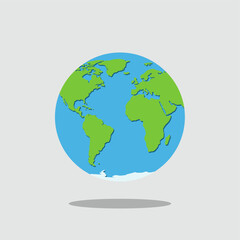 Fototapeta premium Global Vista: A simplified visual of our planet. Representing earth's geography with oceans and continents in a graphic style. 