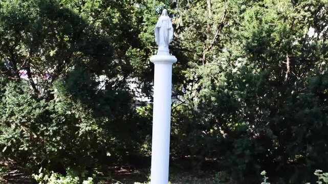 Statue of Our Lady near Church in Poznan, Poland