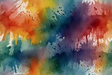Abstract Watercolor Rainbow Splashes Background Texture