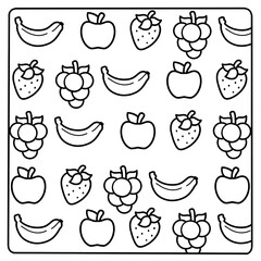 Kawaii style pattern coloring illustration pages