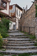 Narrow street in the old town of Ohrid in Macedonia