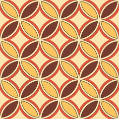 Intricate geometric petal pattern with fall colors, perfect for seamless designs