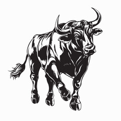 Charging Bull The Power and Determination of Nature image vector.