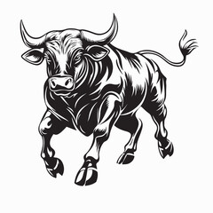Charging Bull The Power and Determination of Nature image vector.