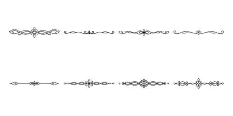 A set of vector ornaments. Floral and classic frames and patterns. A set of elements for graphic design. set of elements