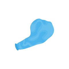 Rubber balloon deflation.  Cartoon balloon losing air and deflating. Vector illustration.