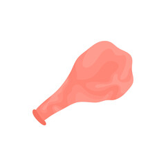 Rubber balloon deflation.  Cartoon balloon losing air and deflating. Vector illustration.