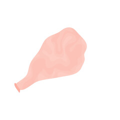 Rubber balloon deflation.  Cartoon balloon losing air and deflating. Vector illustration.