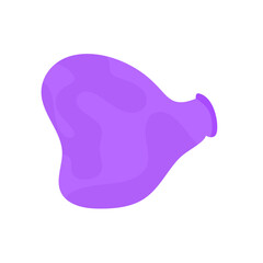 Rubber balloon deflation.  Cartoon balloon losing air and deflating. Vector illustration.