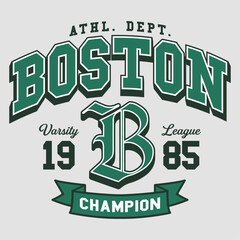Boston collegiate varsity slogan print